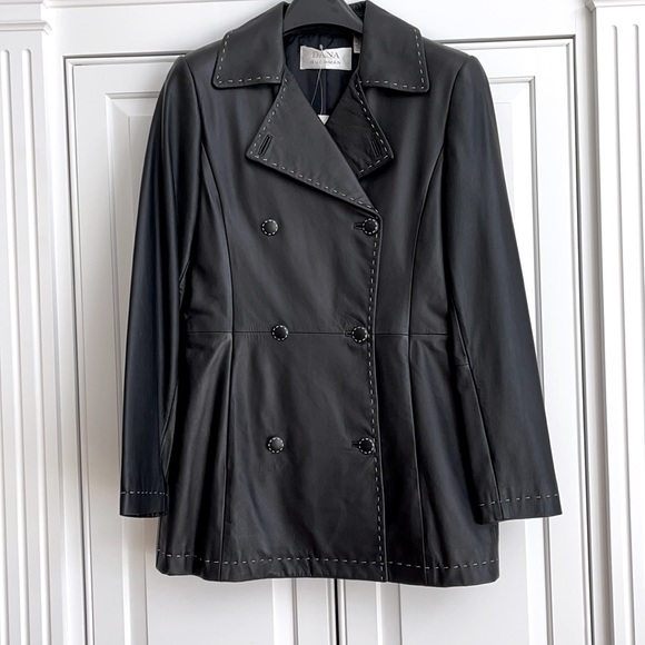 Dana Buchman leather jacket size 4 - Picture 1 of 15